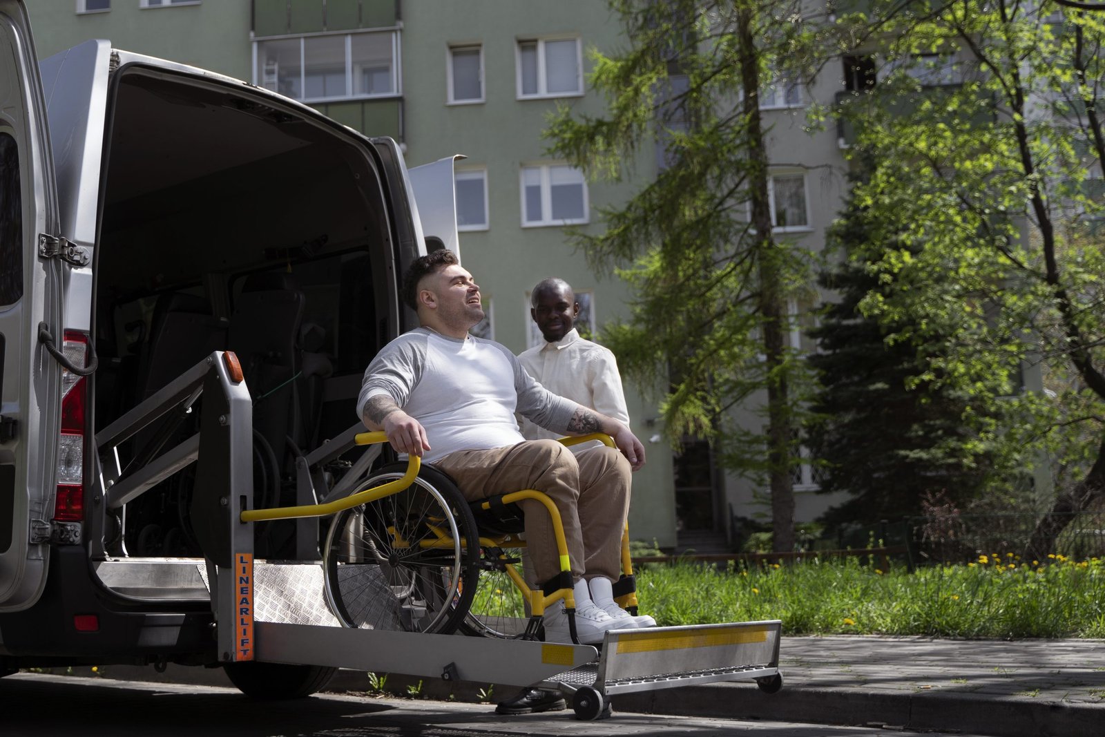 full-shot-disabled-man-getting-out-car